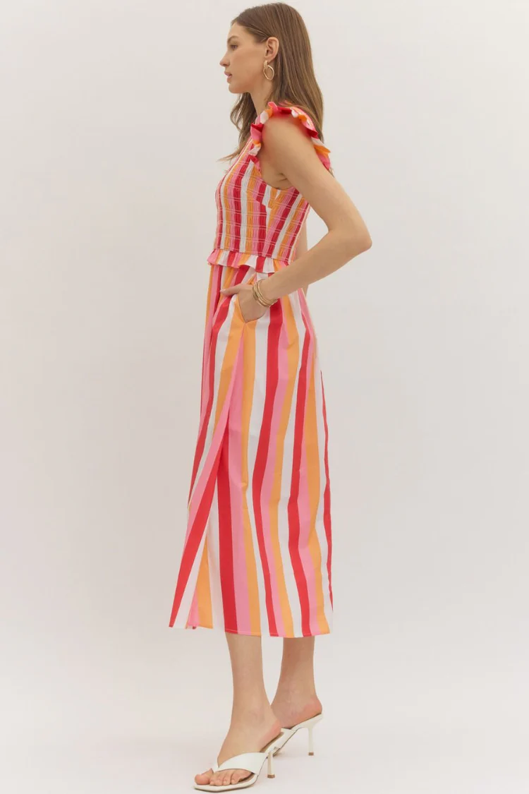Bellini Stripe Midi Dress - Image 4
