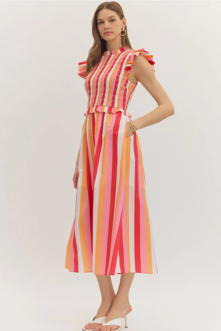 Bellini Stripe Midi Dress - Image 5