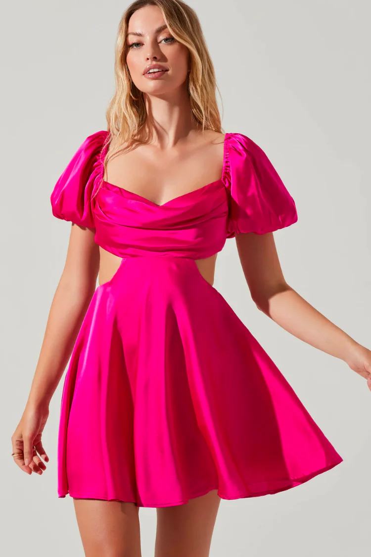 Clarita Cutout Puff Sleeve Mini Dress - FINAL SALE - Image 2