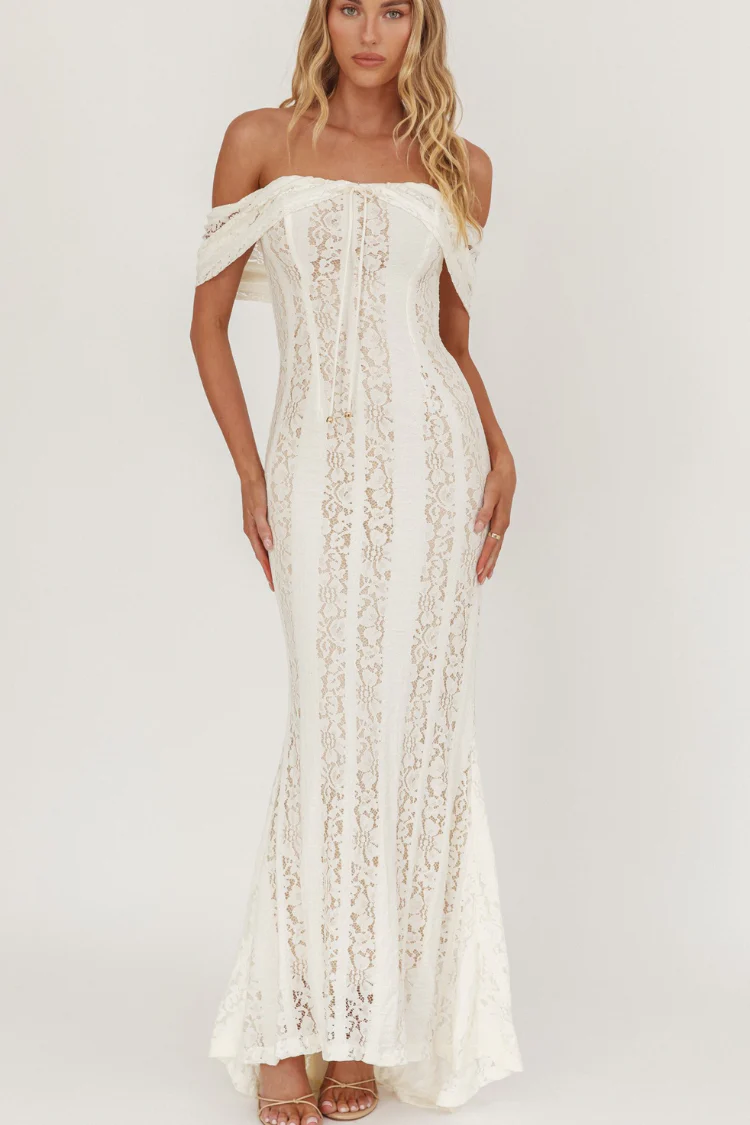 Grace Romantic Lace Off-Shoulder Maxi Dress - FINAL SALE