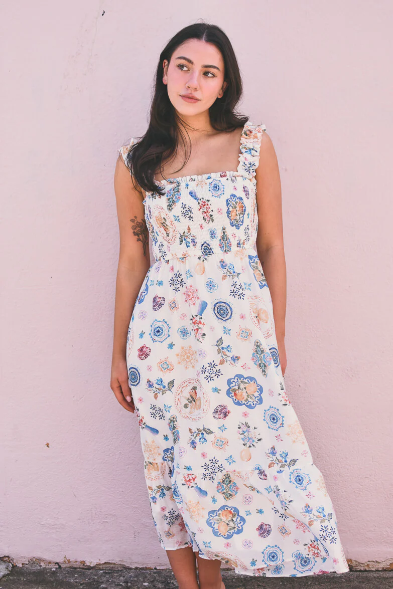 Milos Graphic Print Midi Dress - Image 3