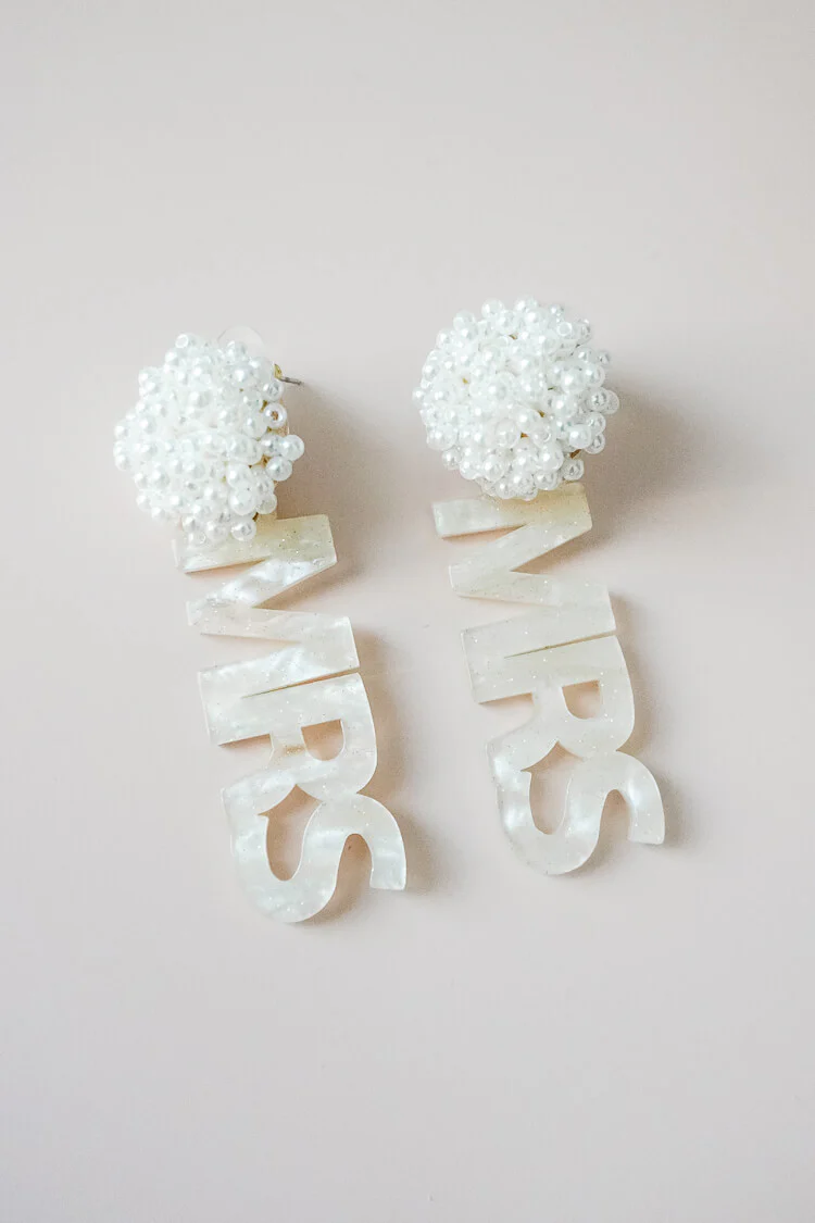 Mrs. Acrylic Dangle Earrings - Image 2