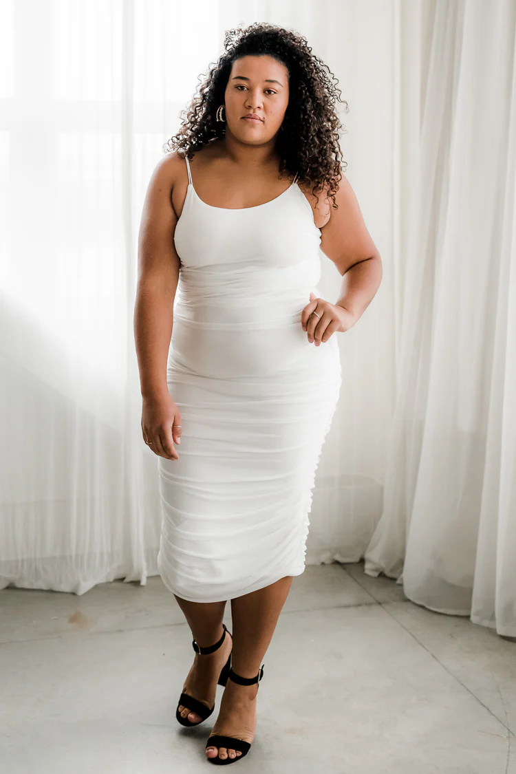 Sam White Bodycon Midi Dress