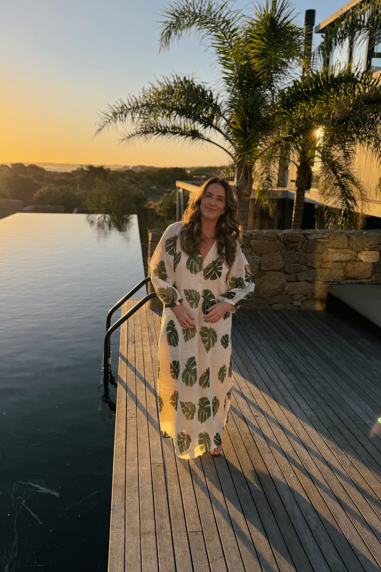 Tropical Escape Palm Print Midi Dress - Image 2